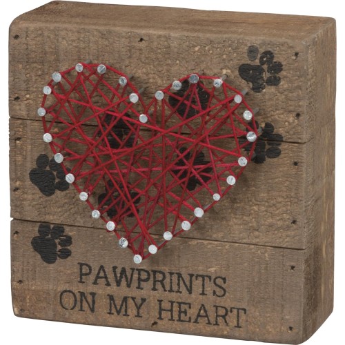 Pawprints on My Heart String Art Heart