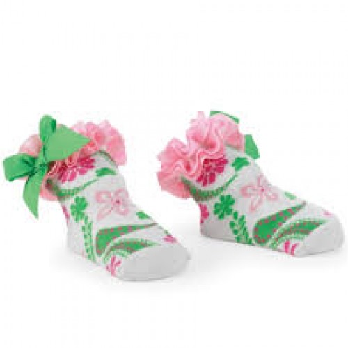 Pasley Baby Socks with a pink ruffle