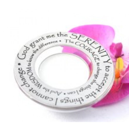 Serenity Prayer Pewter and Glass Affirmation Tealight 